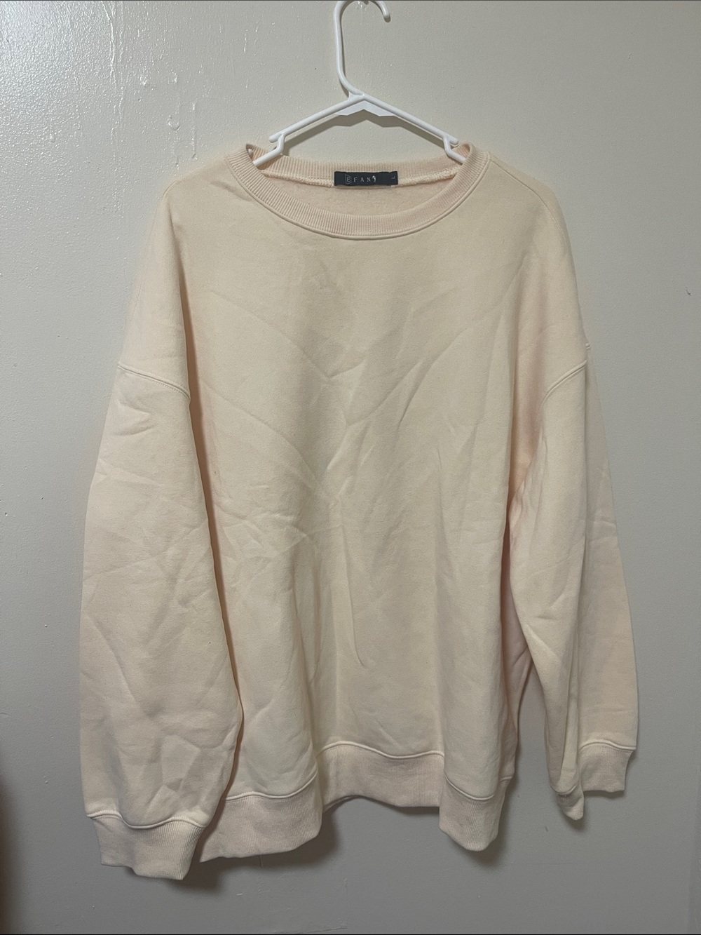 Zara Men's Light Cream Crewneck Sweater